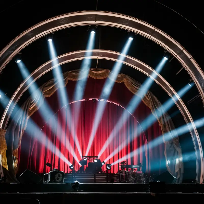 Pont de projecteurs utilisé par le prestataire technique VLS-Sonorisation pour illuminer vos événements, éclairer concerts et spectacles 74